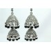 925 sterling silver Double Jhumki earring Tribal marcasite Black Onyx Stone